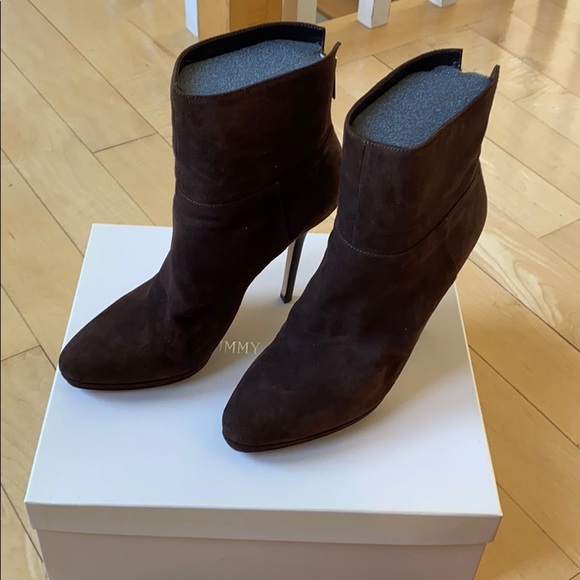 Jimmy Choo Shoes - Jimmy Choo coffee suede spike heel boots